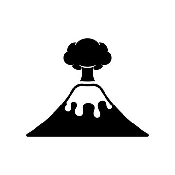 recommend clip art: Volcano icon isolated on white background.
