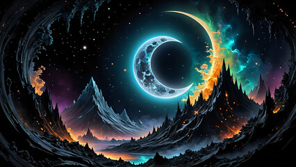 Abstraktion Eine mondäne Extravaganz neuer Gefühle 16х9. Hintergrund für das Design 4.