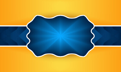 yellow gradient background, blue abstract badge design. vintage emblem template. blue monogram emblem. Decorative frame for emblem, Hotel, Jewellery, Fashion, Label, Sign and Banner. light shine 
