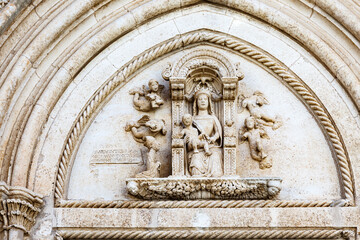Stone decoration on church in the city of Castellaneta © rninov