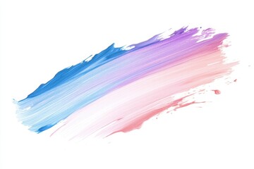 A soft gradient brush stroke blending blue, pink, and purple hues on a white background.