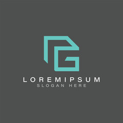 Obraz premium Minimal letter g arrow logo design. modern abstract template