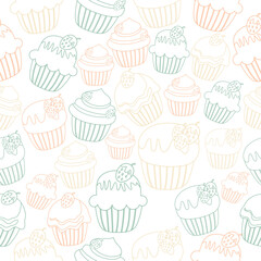 Cute Colorful Cupcakes Pattern