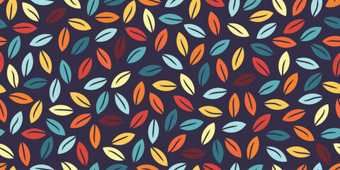 Obraz premium Autumn background of leaves, seamless pattern, vector design 