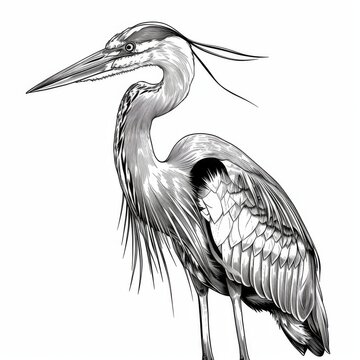 recommend clip art: Elegant Heron Illustration on Clean White Background