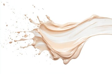 A splash of liquid foundation showcasing smooth texture and color.