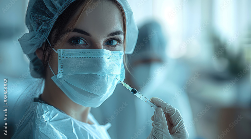 Aufkleber vaccination during pandemic. generative ai.