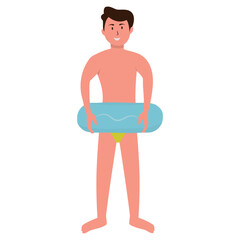 Beach Activity People Character in Flat Style. Vector Illustration Design