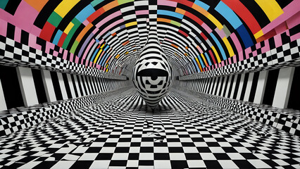 Abstraktion Volumetrische geometrische Fantasie 16х9. Hintergrund für das Design 9.