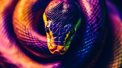 Fototapeta premium rainbow snake, myth, close up, wallpaper