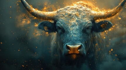 Fiery Bull Portrait