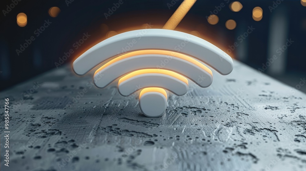 Poster Wifi and technology. icon. Generative AI.