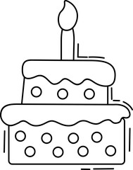Birthday Cake Outline