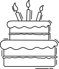 Birthday Cake Outline