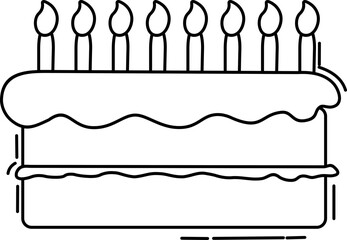 Birthday Cake Outline