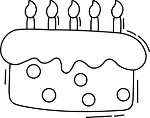 Birthday Cake Outline