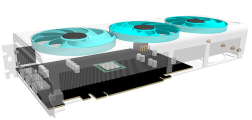 cooler microprocessor heat exchanger 3D illustration
