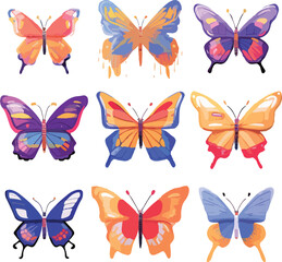 Obraz premium A collection of butterflies with different colors and colors for sale. picture of butterfly and flowers with a background of butterfly's.