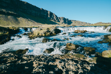 Fossálar Waterfall at Iceland
