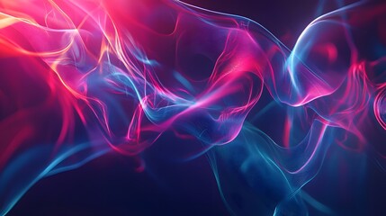 Abstract shapes and lines swirl energetically in a digital space, forming an AI structure, with bold colors creating hype while the smooth curves and soft glow bring a chill feeling.