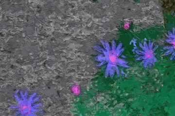 Oil paintings and various flowers, marine creatures, cats, dogs, chrysanthemums, lotus leaves, and...