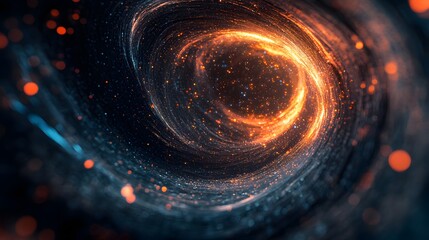 Abstract digital forms swirl in the darkness, representing AI algorithms, their soft glow illuminating the void with a sense of thankfulness for their role in innovation.