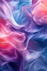 Fototapeta premium A dynamic and fluid abstract design featuring vibrant waves of color in pink, blue, and purple tones, creating a sense of motion and elegance