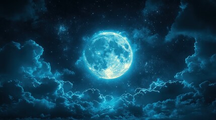 Full Moon in the Night Sky