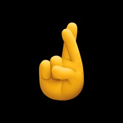 Fingers Crossed Hand Gesture Icon
