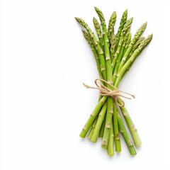 Fresh asparagus isolated on a white background.