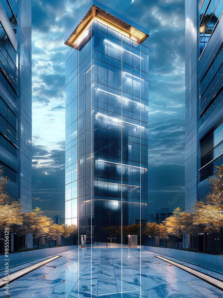 Leinwandbilder an elevator that runs throughout the building. generative ai.