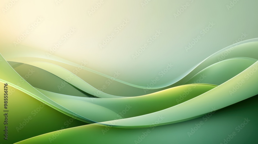 Poster abstract green pattern background with overlapping circles and soft gradients, ideal for modern and 