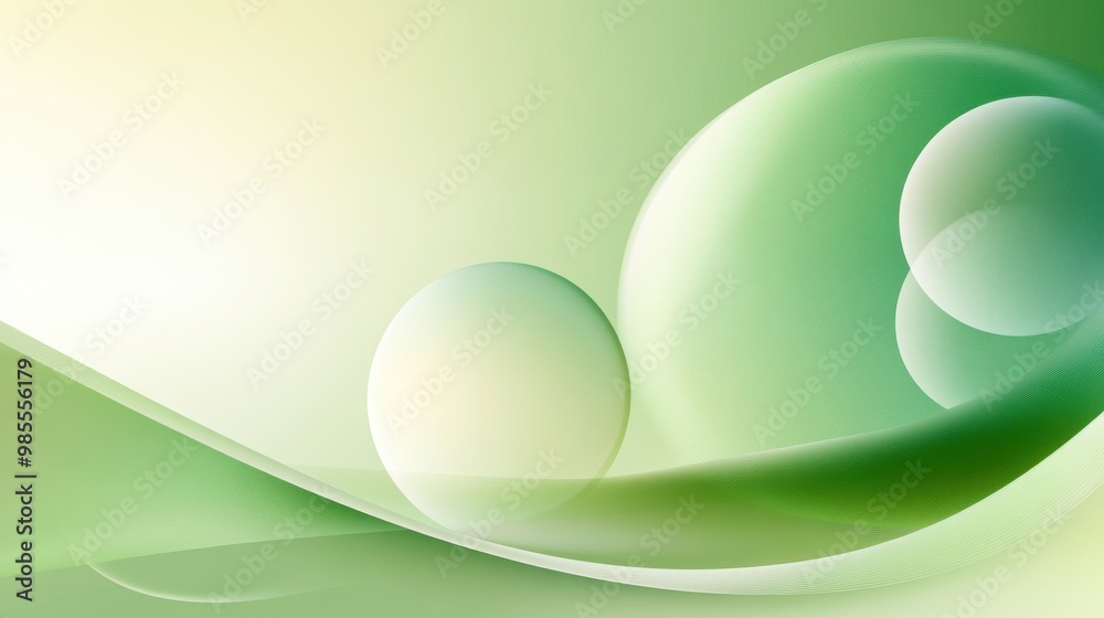 Poster abstract green pattern background with overlapping circles and soft gradients, ideal for modern and 