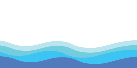 Sea waves layered vector background illustration and sea beach modern