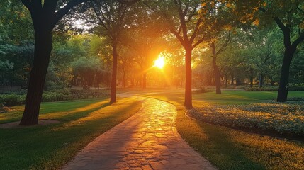 Fototapeta premium Golden Sunset Path