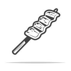 Eomuk korean fish cake icon transparent vector isolated