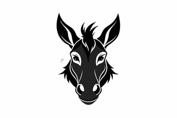 Head of a donkey. A donkey head creative logo Icon, silhouette vector artwork illustration