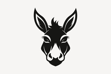 Head of a donkey. A donkey head creative logo Icon, silhouette vector artwork illustration