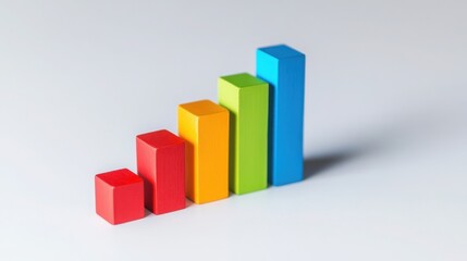 A minimalist bar graph on a clean white background, symbolizing the financial growth 