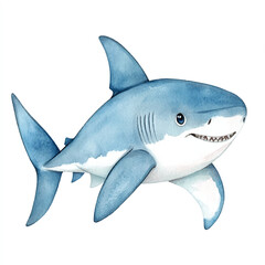 Shark watercolor clipart illustration isolated
