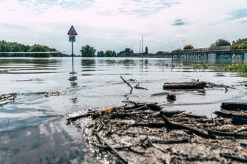 Heavy flooding along Danube river in Central Europe