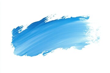A vibrant blue paint stroke on a white background, ideal for artistic projects.