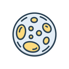 Color illustration icon for moon