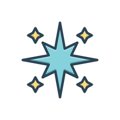 Color illustration icon for star