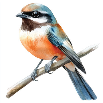 recommend clip art: Shrike watercolor clipart illustration isolated