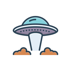 Color illustration icon for ufo