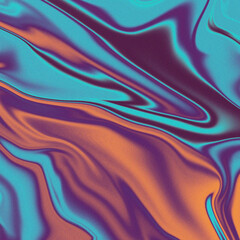 Abstract blue, purple and orange fluid distorted lines illustration background, abstract color for advertising in poster or web banner