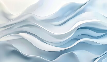 Abstract Blue and White Wavy Pattern