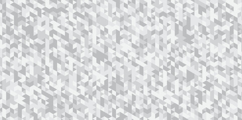 Abstract geometric white or gray background seamless triangular origami grayscale mosaic and low polygon triangle texture banner wallpaper.