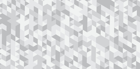 Abstract geometric white or gray background seamless triangular origami grayscale mosaic and low polygon triangle texture banner wallpaper.
